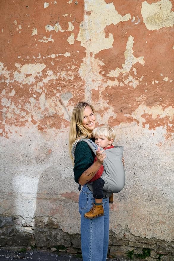 Beco Baby Carrier Toddler Carrier with Extra Wide Seat, 100% Cotton Toddler Carrying Backpack Style and Front-Carry, Lightweight & Breathable Child Carrier, 20-60 lbs (Grey)-CubbioJoy