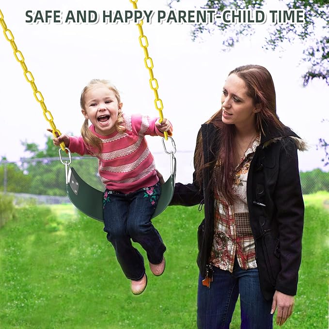 AGPTEK Toddler Swing Heavy Duty Bucket With Adjustable Rope - Cute Shape, 250 LB and 150 LB Capacity - Green-CubbioJoy