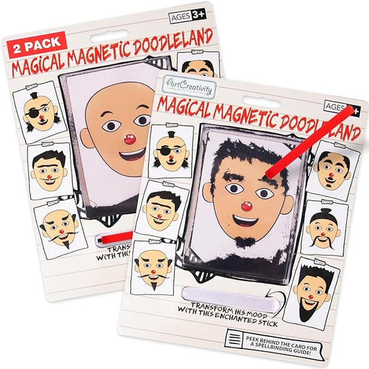 ArtCreativity Magnetic Drawing Face - 2 Pack - Travel Toys for Kids, Magnetic Toys Game, Magnet Drawing Doodle Board for Kids - Retro Toy, Vintage Toy, Travel Essentials Games for Ages 3+-CubbioJoy