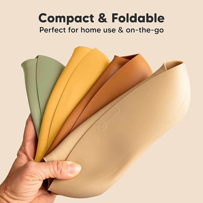 KeaBabies 2-Pack Silicone Baby Bibs for Eating - Sturdy Food-Grade Silicone Bibs for Babies Girl, Boy, Large Food Catcher, Clean & Put On Easily, Waterproof Toddler Feeding Essentials (Harvest)-CubbioJoy