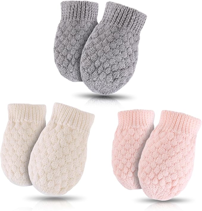 Baby Knit Mittens Toddler Boys Girls Gloves Winter Infant Newborn No Scratch Mitten 0-3 Years-CubbioJoy