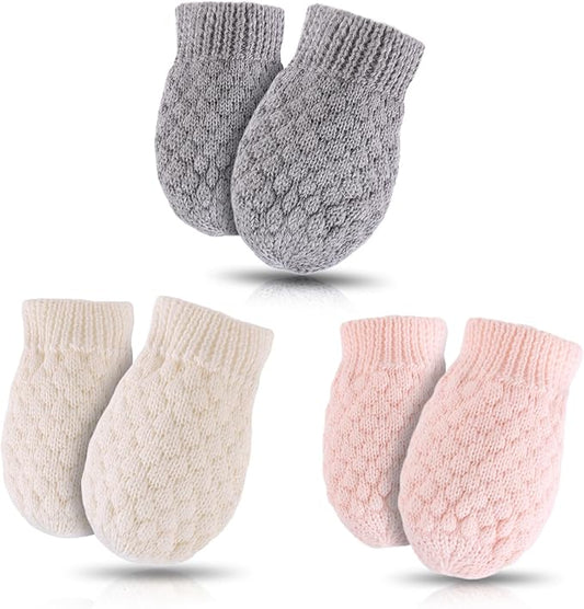 Baby Knit Mittens Toddler Boys Girls Gloves Winter Infant Newborn No Scratch Mitten 0-3 Years-CubbioJoy
