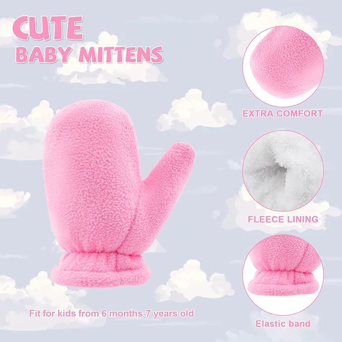 BAVST Baby Toddler Winter Mittens Girls Warm Fleece Lined Gloves Kids Sherpa Lined Mittens for Boys-CubbioJoy