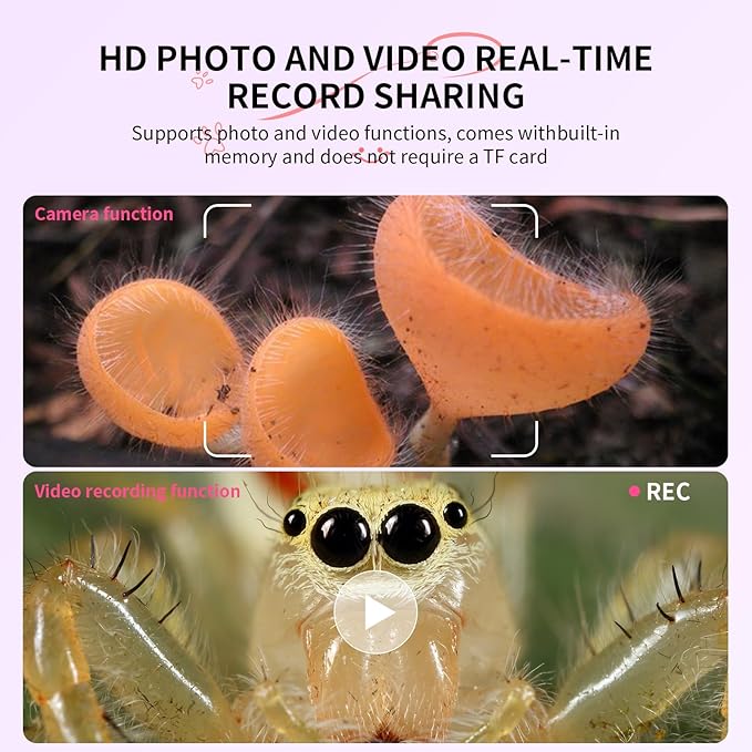 2Pcs Purple Kids Microscope-200X Fixed Focus Miniscope Portable Handheld Pocket Microscope -Science Toy for Toddlers, Christmas Birthday Gifts for Age 5 6 7 8 9 10 11 12 Girls Boys-CubbioJoy