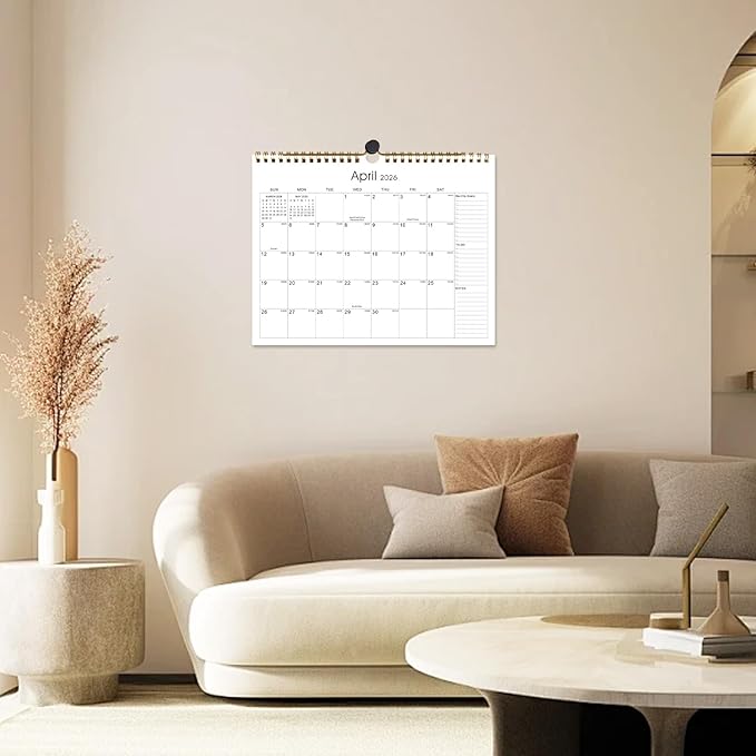 Calendar 2025-2027 22 Monthly Wall Calendar Runs from September 2025 until June 2027 Spiral Binding Hanging 11.5" x 14.7" Thick Paper with Julian Dates and Block for School Office（Simplicity）-CubbioJoy