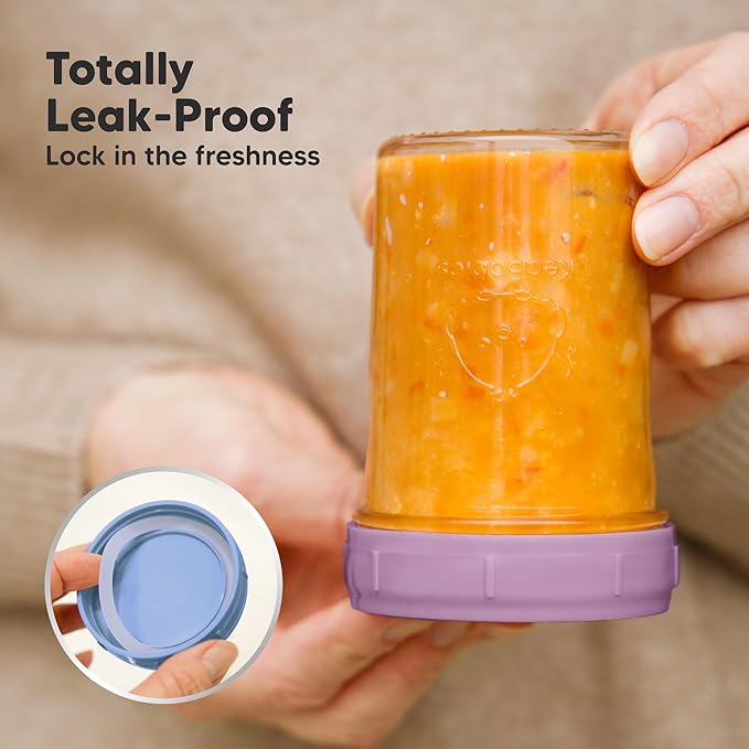 KeaBabies 4pk 8oz Glass Baby Food Containers with Lids - Leak-Proof, Microwavable Small Glass Jars, Baby Purees & Toddler Snack Storage Containers, BPA-Free, Dishwasher & Freezer Safe (Nord)-CubbioJoy