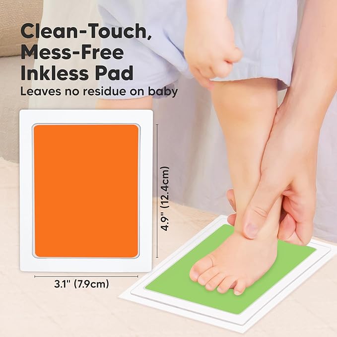 4-Pack Inkless Baby Hand and Footprint Kit - Mess Free Ink Pad for Newborn Keepsake, Dog Nose & Paw Print Kit, Clean Touch Ink Pad for Baby Hand & Footprints, Ideal New Mom Gifts (Candy, L)-CubbioJoy