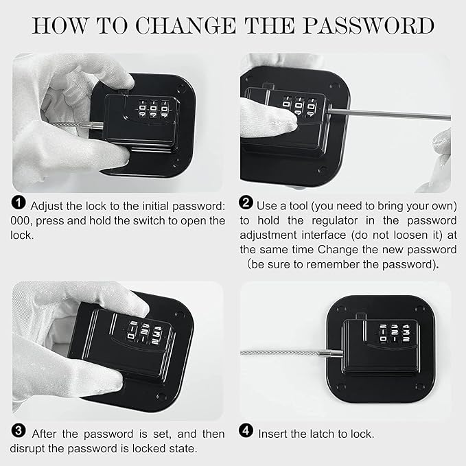 Child Safety Cabinet Locks,Drawer Locks with Combination Closet Lock,Fridge Lock,Child Proof Refrigerator Lock,Child Lock(Black 4Pcs)-CubbioJoy