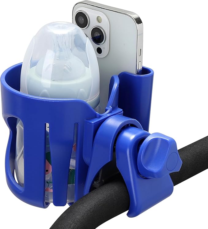 Accmor Universal Cup Holder, Stroller Cup Holder with Phone Holder, 360° Rotatable Large Caliber Designed Bottle Holder for Stroller, Bike, Wheelchair, Walker, Scooter-CubbioJoy