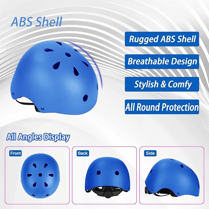 Kids Bike Helmet Set Adjustable Helmet for Ages 3-15 Kids Toddler Boys Girls Youth, Multi-Sport Bicycle Skateboarding Football Rollerskating Scooter Rollerblade Balance Bike Helmets-CubbioJoy