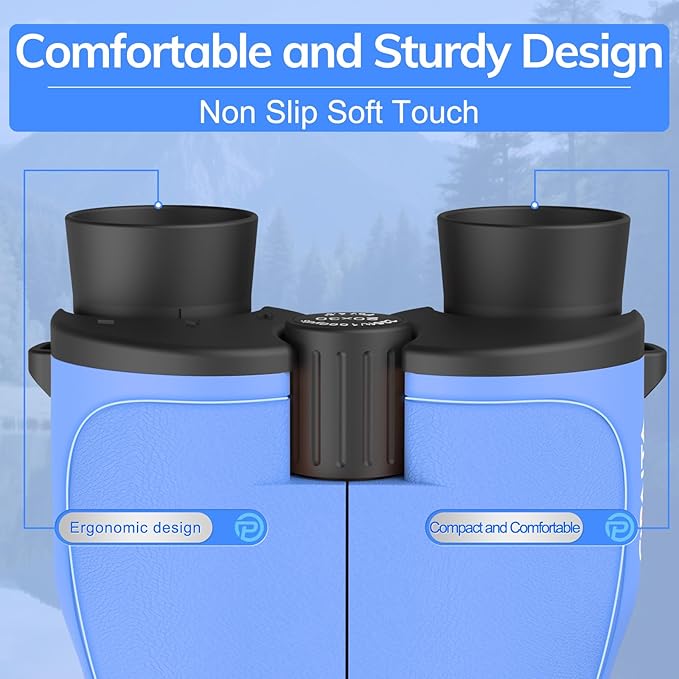 Compact Binoculars for Adults High Powered - OPAITA 20x32 Small Binoculars for Adults Kids with Low Light Vision for Hunting Cruise Ship Travel Concert Hiking Blue-CubbioJoy