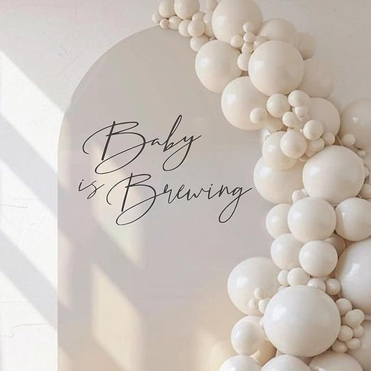 Baby is Brewing Wall Decal - Baby Shower/Gender Reveal/Birthday Party Decoration Supplies Wall Stickers,Beer Brewing Theme Stickers, Brewing Sign Balloon Arch Backdrop and Party Backdrop Decals-CubbioJoy