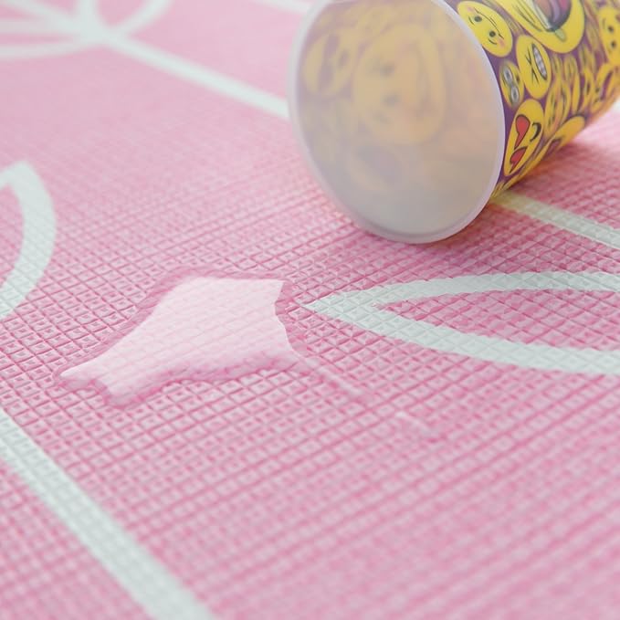 Baby Care Play Mat (Large, Sea Petals - Pink) 82'' x 55'' Original One-Piece Reversible Rollable Waterproof Play Mat for Infants, Babies, Toddler, and Kids-CubbioJoy