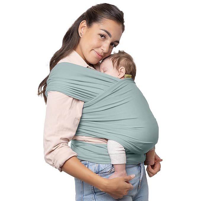 Boba Baby Wrap Carrier - Original Baby Carrier Wrap Sling for Newborns - Baby Wearing Essentials - Newborn Wrap Swaddle Holder, Newborn to Toddler Infant Sling (Serenity Sea Mist)-CubbioJoy