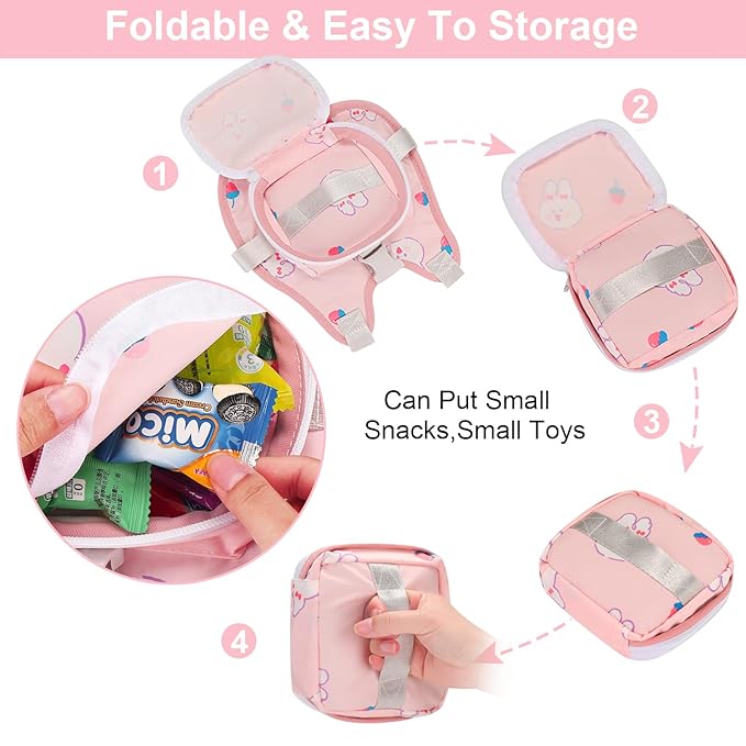 Accmor Toddler Harness Leash, Collapsible Cute Rabbit Kids Leash + Anti Lost Wrist Link for Outdoor Travel, Soft Child Walking Harness Tether Wristband Assistant Strap Belt Protector for Baby Girls-CubbioJoy