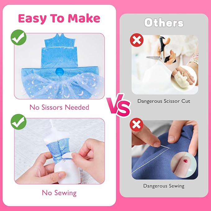 AHCo. Fashion Designer Kit with 5 Mannequins & 2 Extra Poseable Dolls, Sewing & Arts Crafts Kit for Girls Ages 5 6 7 8-12, Creative Birthday Gift for Kids-CubbioJoy