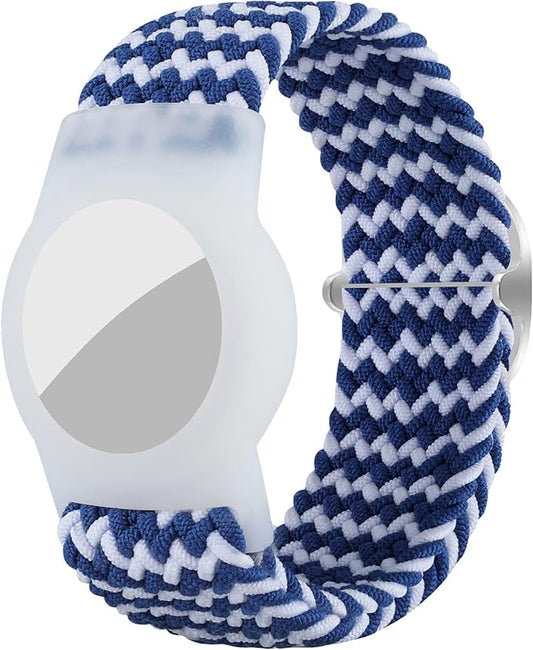 Bracelet for Kids Compatible with AirTag, Nylon Stretch Braided Air Tag Wristband, Protective Case for Airtag GPS Tracker Holder, Adjustable Elastic Watch Band for Toddler Child Elder (Rainbow)-CubbioJoy