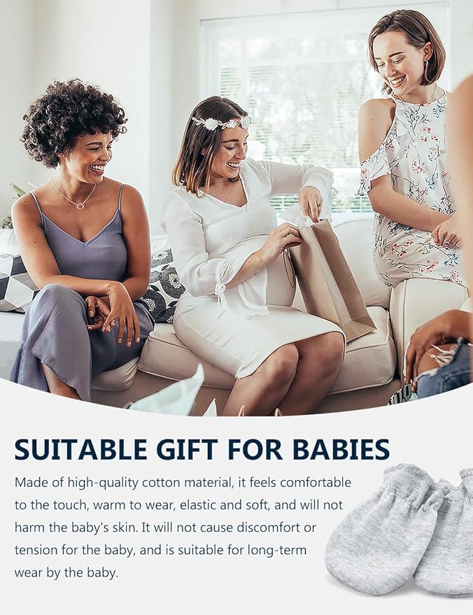 Cute Baby Mittens Newborn, No Scratch Baby Boy Mittens, Baby Girl Hat Gloves for Toddlers, Infant, Newborn-CubbioJoy