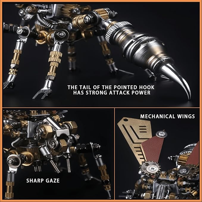 3D Metal wasp Puzzle, Punk Insect Metal Model, 3D Puzzle Mechanical wasp Building Blocks, Fun DIY Assembly, high-end Men's Gifts.-CubbioJoy