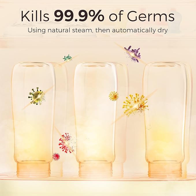 Bottle Sterilizer and Dryer, All-in-One Electric Steam Sterilizer Bottle Sanitizer for Baby Bottles, Pump Parts Accessories Newborn Essential Bottle Warmer for Breastmilk & Thaw (Yellow)-CubbioJoy