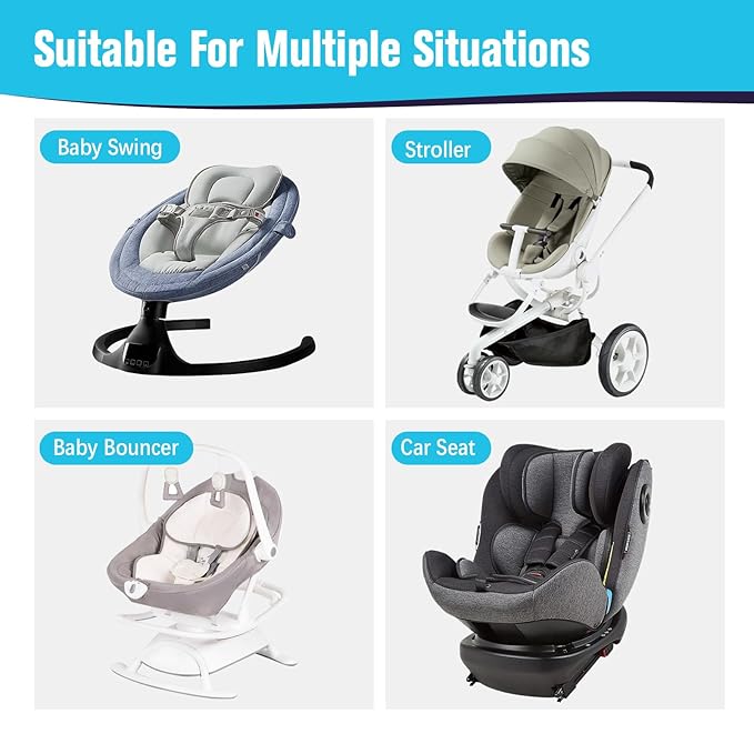 KAKIBLIN Baby Neck Pillow, Upgraded Baby Support Pillow, Head Pillows for Carseat, Newborn Neck Support for Car Seat,Pushchair,Travel (White Star)-CubbioJoy