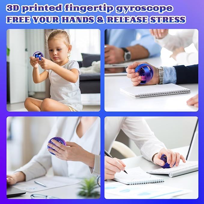 2-Pack 3D Printed Fidget Spinners for Kids & Adults - Stress Relief Toys for ADHD, Anxiety & Sensory Needs | Quiet Office Desk Toy & Party Favors - Birthday Goodie Bag Fillers for Kids-CubbioJoy