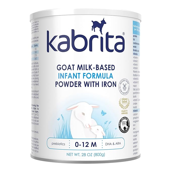 Kabrita Goat Milk Infant Formula - Easy to Digest Baby Formula 0-12 Months - Contains Prebiotics, Iron, DHA, Non-GMO - Gentle on Sensitive Tummies - Formula Supporting Gut Health & Sleep - 28Oz-CubbioJoy