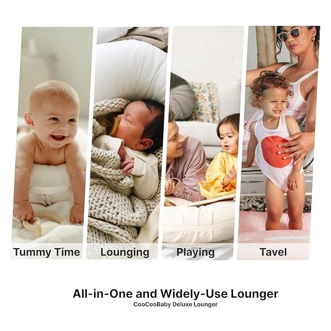 Deluxe Infant Lounger, Baby Nest Cover for Baby Girls & Boys, Newborn Essentials for Baby 0-12 Months, 100% Cotton (Gingerbread)-CubbioJoy