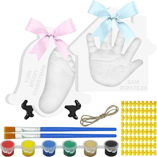 Baby Handprint Footprint Keepsake Ornament Kit, Personalized Baby Foot Printing Kit for Newborn Clay Impression Handmade DIY Imagination to Create-CubbioJoy