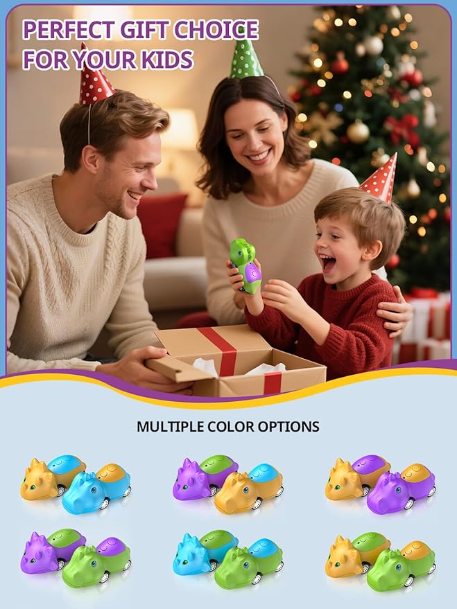 Dinosaur Walkie Talkies for Kids Rechargeable, Dino Toy Cars for Boys & Girls Ages 5-7, Crystal-Clear Audio, 48H Playtime, Fun Indoor & Backyard, 3 Year Old Boy Gift Birthday Xmas, 2 Pack-CubbioJoy