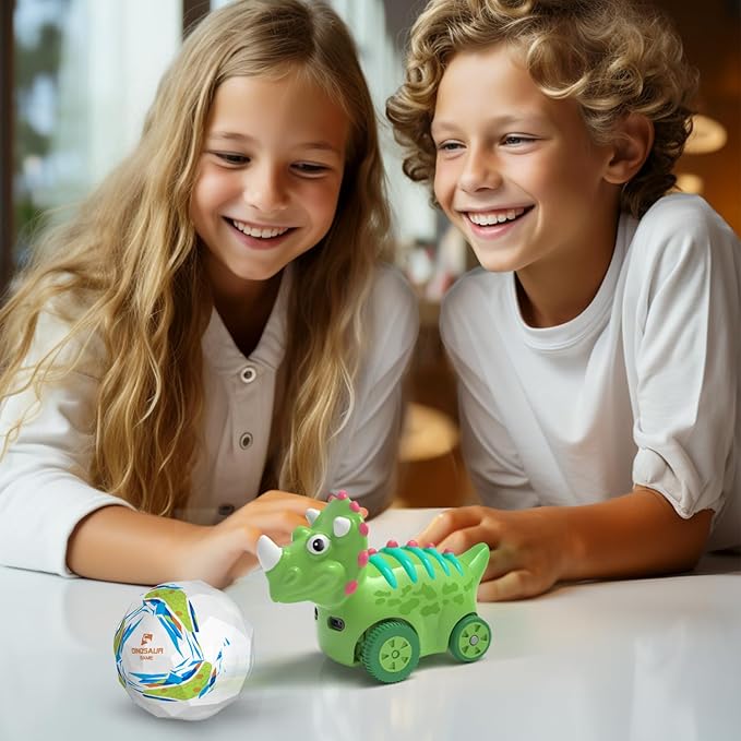 Interactive Dinosaur Toy Car, Electronic Dinosaur Car with Smart Follow Ball and Gesture Control, Rechargeable, Dino Toys for 3 Year Old Boys Girls and Toddlers,Boy Toys Age 3,4,5 and Up-CubbioJoy