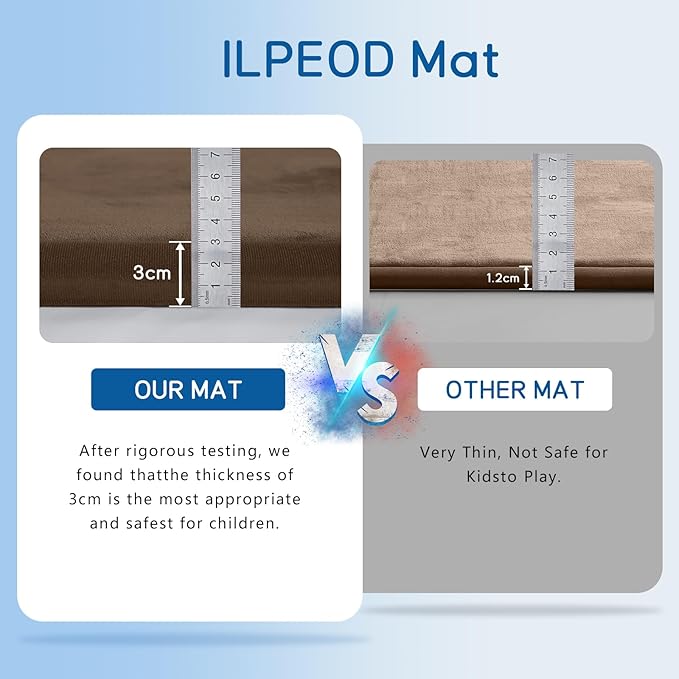 Baby Play Mat for Floor Tummy Time Mat Nursery Rug Muscle Mat Area Rug Playroom Rug Tatami Mat 6'7"x4'11" Memory Foam 1.3" Thick Crawling Mat For Babies,Toddlers, Infants, Kids,Floor Mat,Coffee-CubbioJoy