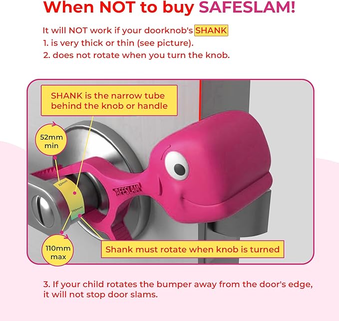Baby Proofing Door Stopper, Door Pinch Guards Protect Child Fingers & PET Tails. Baby Safety Finger Protectors Prevent Pinch Injuries – Kids and Adults Love Whale Pinch Guard (Pink)-CubbioJoy