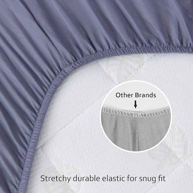 4-Pack Fitted Crib Sheets for Boys and Girls - Breathable, Soft Microfiber Baby Sheets in Grey and Navy-CubbioJoy