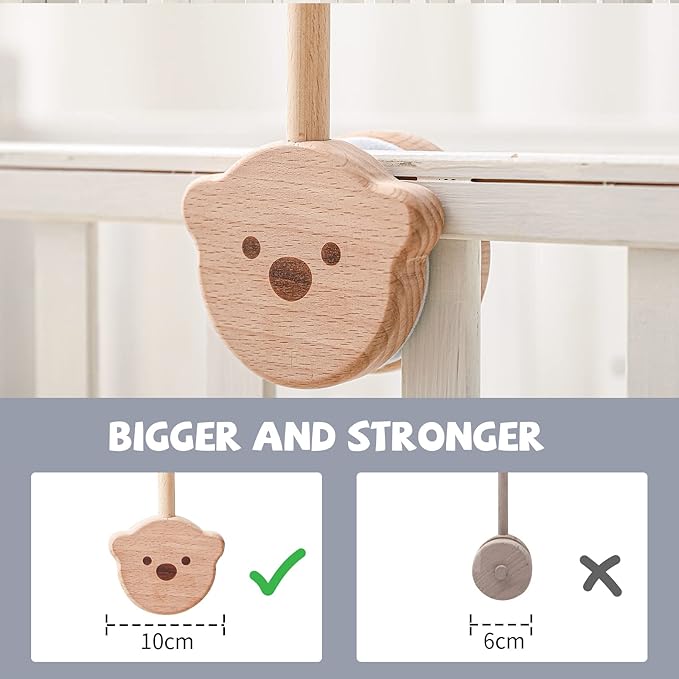 Baby Crib Mobile Arm,HBM Wooden Mobile Arm for Crib Mobile Hanger for Crib Baby Girl Nursery Decor-CubbioJoy