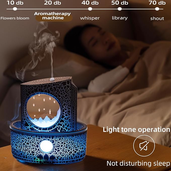 Aromatherapy Humidifier for Sleep Relaxation, Raindrop Humidifiers,Aromatherapy Diffuser with 3 LED Color Changing Lights and Auto-Off, Air humidifier Suitable for Home, Office-CubbioJoy