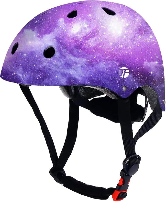 Adjustable Color Gradient Skateboard Helmet for 3-5-8-14+Ages【Toddler Kids Youth Adult】 Girls Boys Woman.Bike Helmet for Multi-Sports Cycling Bicycle Scooter Inline Roller Skate Rollerblading-CubbioJoy