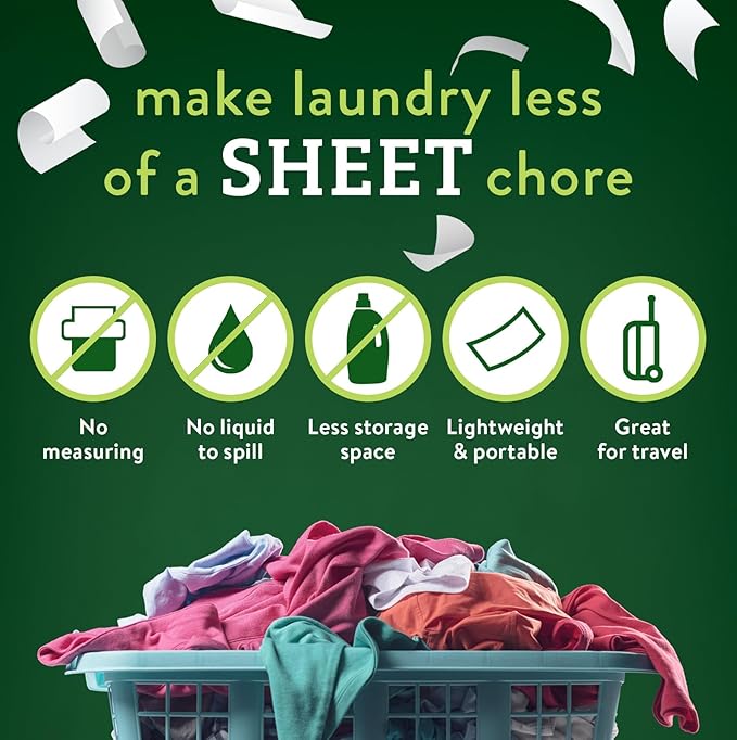 Biokleen Laundry Detergent Sheets (2 PACK) - Free & Clear From Fragrances and Dyes, Hypoallergenic Enzymatic Cleaning - 100 Sheets, 200 Loads-CubbioJoy