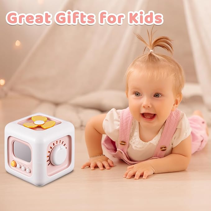 Busy Cube Toys for 1 Year Old Girl Gifts, Montessori for Baby Girl, Travel Sensory Toys for Toddlers 1-3, Learning Fine Motor Skills| 1st Birthday Girl Gifts 12 Months +-CubbioJoy