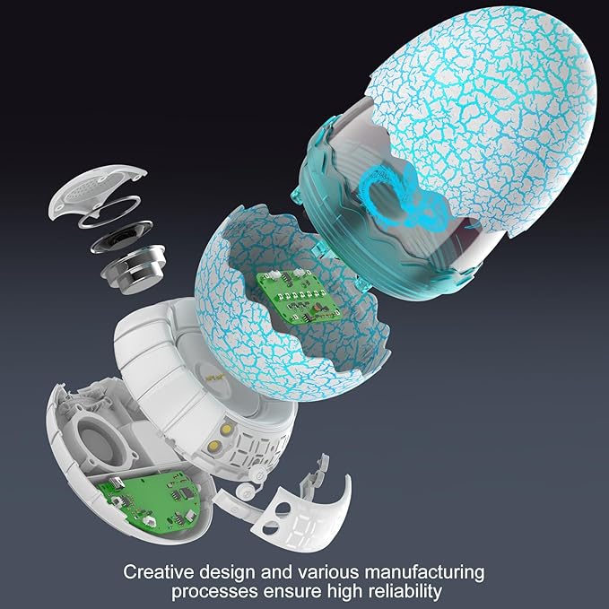 Dragon Egg Alarm Clock with Sunrise Simulation, Wireless Bluetooth Speaker, Portable Touch Control Dragon Egg Night Light, 20 Soothing Sounds, Unique Gift for Kids Adults, Home Desk Decor-CubbioJoy