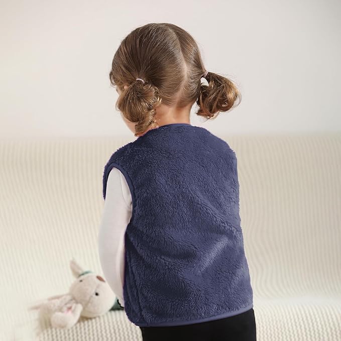 Baby Boys Girls Fleece Vest Zip Up Cute Bear Jackets Fuzzy Fall Winter Warm Clothes Newborn Outwear for Toddler Infant-CubbioJoy