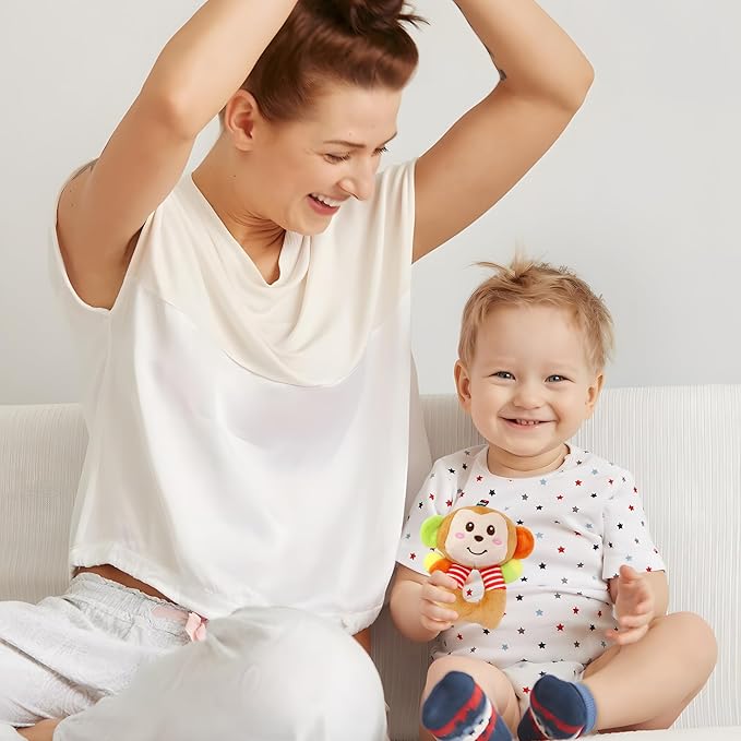 BLOOBLOOMAX Sock rattles for Babies 0-24 Months Baby Animal Foot Finder Educational Toys-CubbioJoy