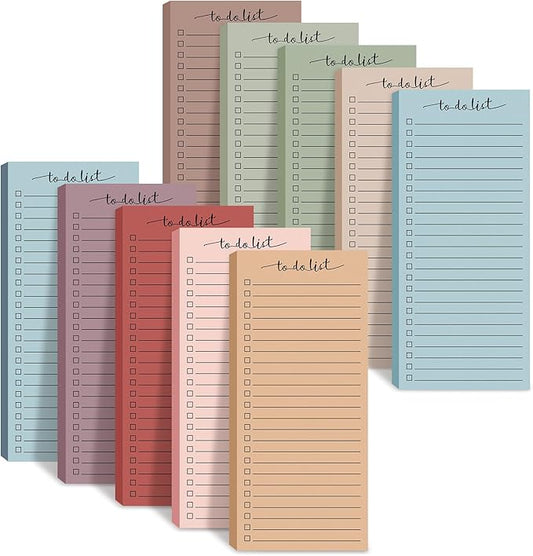 Censen 10 Pack 500 Sheets To Do List Notes Daily Checklist Notepads with 50 Sheets Each Undated Color Memo Pad Block Shopping List Pad Weekly Plan Notepad Organizer Planners(Morandi Color,Frame)-CubbioJoy