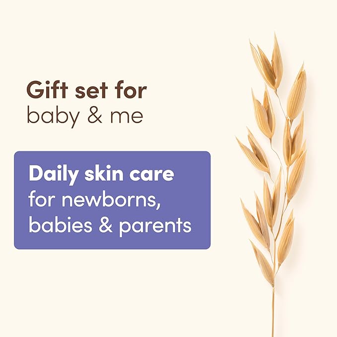 Aveeno Baby Bathtime Solutions Mommy & Me Gift Set, Baby Wash & Shampoo, Calming Bath, Daily Moisturizing Lotion & Stress Relief Body Wash for Mom, Nourishing Oat, Registry Must Haves, 4 items-CubbioJoy