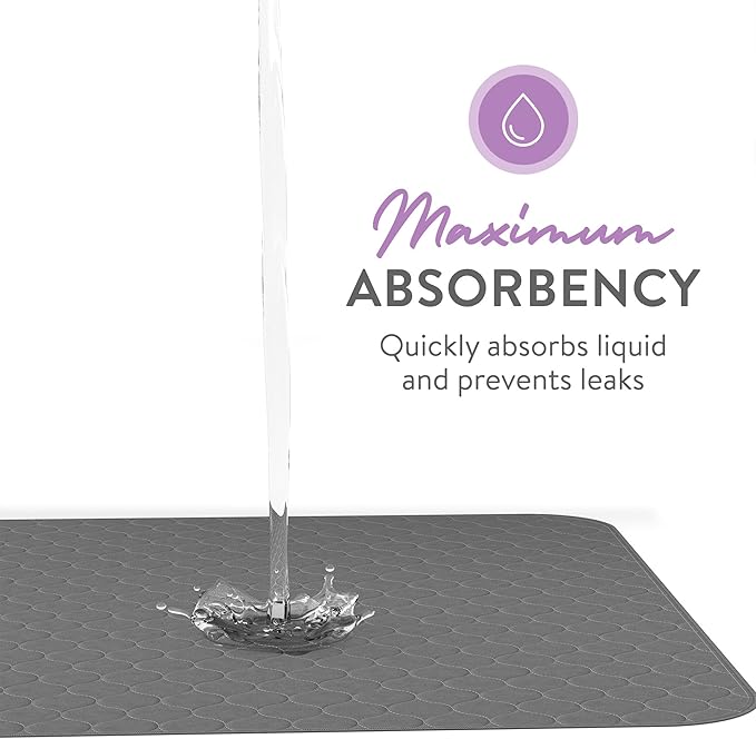 Inspire Underpads | Stain Hiding Gray Reusable Incontinence Bed Pads | Waterproof Mattress Pad | for Adults Babies and Dogs (34 X 36 - 4 Pack)-CubbioJoy