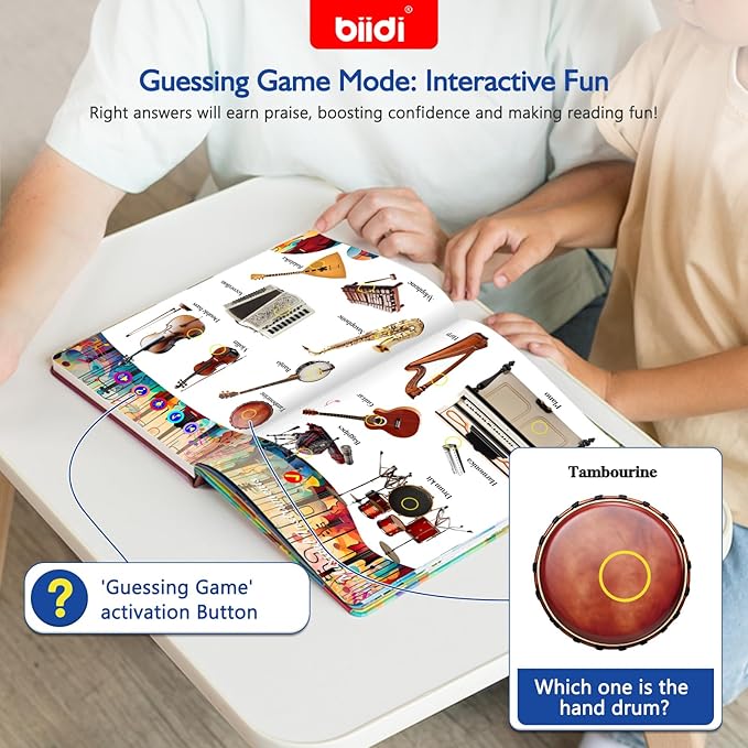 Interactive Sound Book for Kids Children,English Words Talking Book Activity for Toddler Age 3-5,Educational Learning Travel Toys for Boys Girls Birthday Gift 3 4 5 6 Year Old,Sensory Autism Toy-CubbioJoy