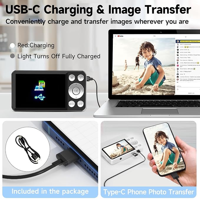 Digital Camera, Autofocus 4K 64MP Point and Shoot Digital Cameras for Teens with 64GB Card, 18X Zoom Anti-Shake Compact Video Camera for Student Kids Boys Girls Beginner - Black-CubbioJoy