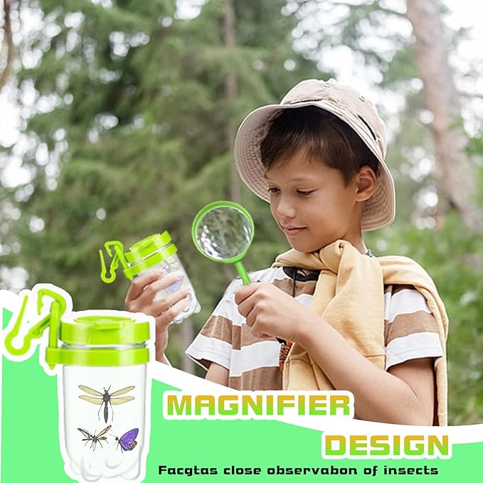 Bug Catcher for Kids - Outdoor Insect Catching Kit with Butterfly Net, Bug Box, and Storage Bag - Non-Toxic Educational Toys for Nature Exploration, for Boys & Girls Ages 3-12-CubbioJoy