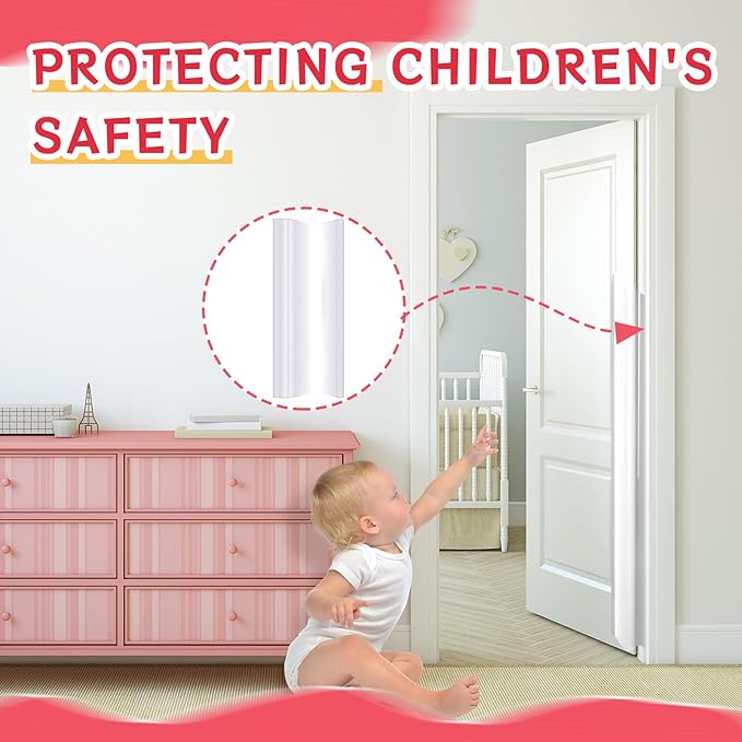 12 Pcs Door Pinch Guard Baby Proofing Jam Shield Door Finger Pinch Guard 47.2 x 7 Inch Hinge Cover Protectors for 90 and 180 Degree Gates Kids Pets Safety-CubbioJoy