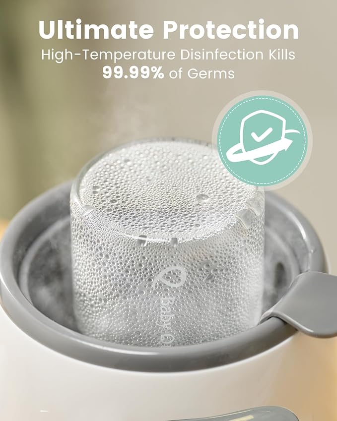 Bottle Warmer, GROWNSY 8-in-1 Fast Baby Milk Warmer with Timer for Breastmilk or Formula, Accurate Temperature Control, with Defrost, Sterili-zing, Keep, Heat Baby Food Jars Function-CubbioJoy